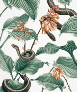 Black Snakes in Hosta Plant Art paint by numbers
