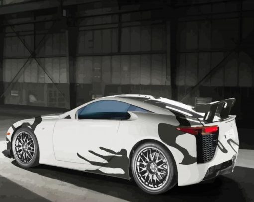 Black White Lexus Car paint by numbers