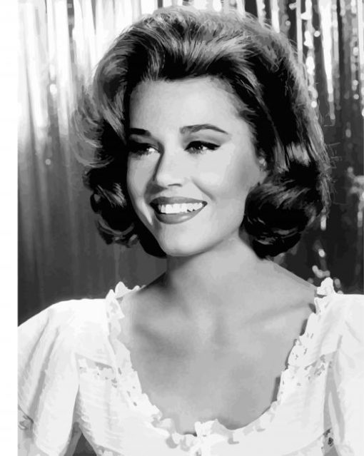 Black and White Jane Fonda paint by numbers