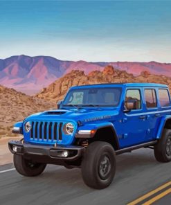 Blue Jeep Car paint by numbers
