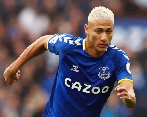 Brazilian Soccer Player Richarlison Everton paint by numbers