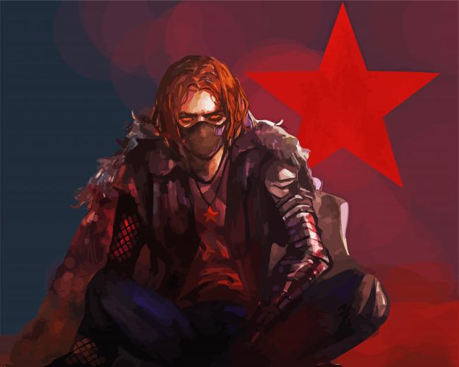 Bucky Captain America paint by numbers
