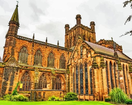 Chester Cathedral Building paint by numbers