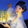 Chinese Girl With Lantern paint by numbers