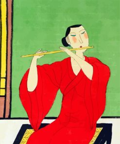 Chinese Woman Playing Flute paint by numbers
