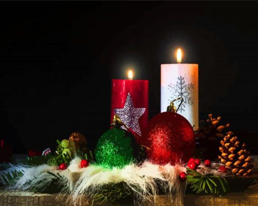 Christmas Candles paint by numbers