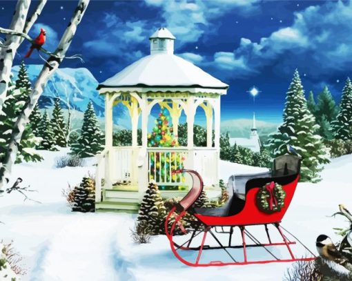 Christmas Gazebo paint by numbers