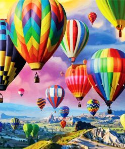 Colorful Airballoons Up paint by numbers