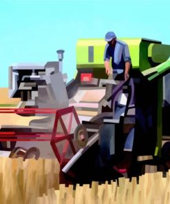 Combine Harvester Illustration paint by numbers