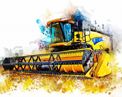 Combine Harvester Splater Art paint by numbers