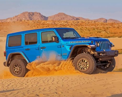 Desert Jeep Wrangler paint by numbers