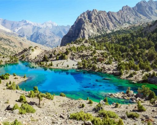 Fann Mountains Tajikistan paint by numbers