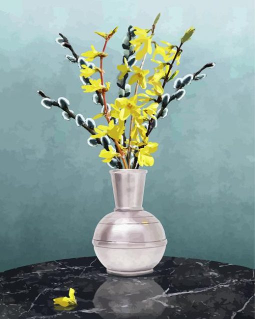 Forsythia Vase paint by numbers
