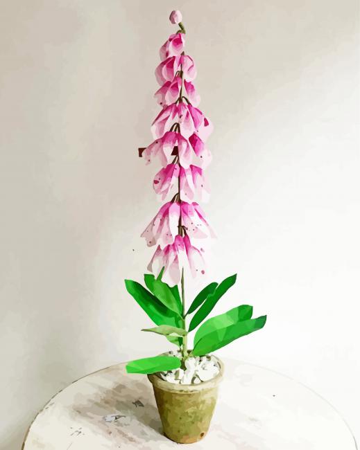 Foxglove Plant Pot paint by numbers