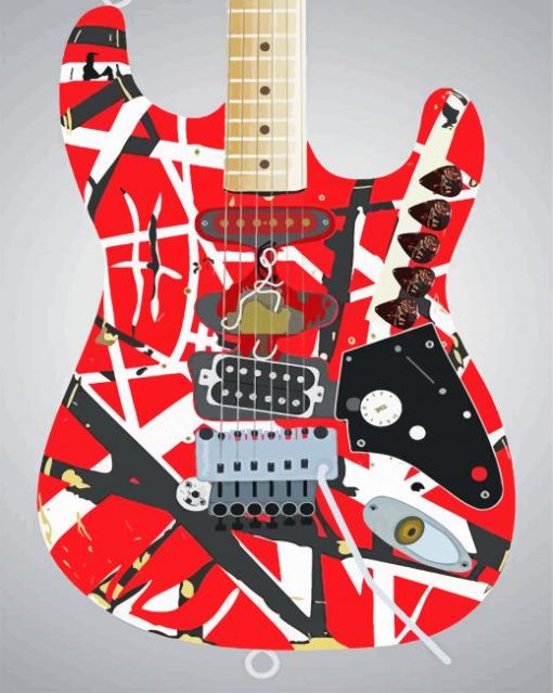 Frankenstrat Electric Guitar paint by numbers