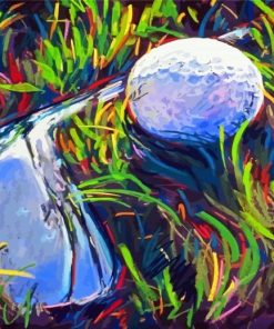 Golf Club and Ball paint by numbers