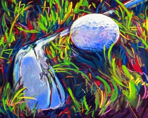 Golf Club and Ball paint by numbers