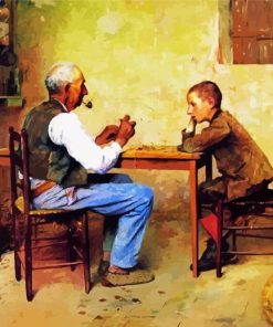 Grandpa and Grandson Art paint by numbers