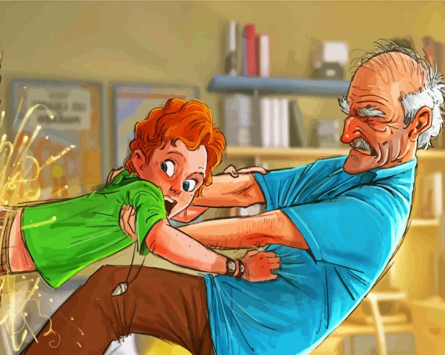 Grandpa Saving his Grandson paint by numbers