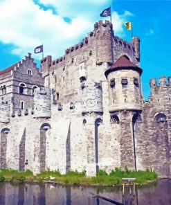 Gravensteen Ghent Illustration paint by numbers