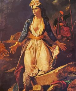 Greece on the Ruins of Missolonghi by Delacroix Eugène paint by numbers