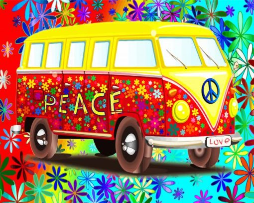 Hippie Volkswagen paint by numbers