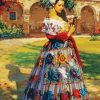 Hispanic Lady In A Dress paint by numbers