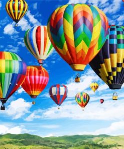 Hot Air Balloons Up paint by numbers