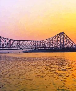 Howrah Bridge India At Sunset paint by numbers
