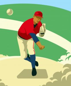Illustration Baseball Pitcher paint by numbers