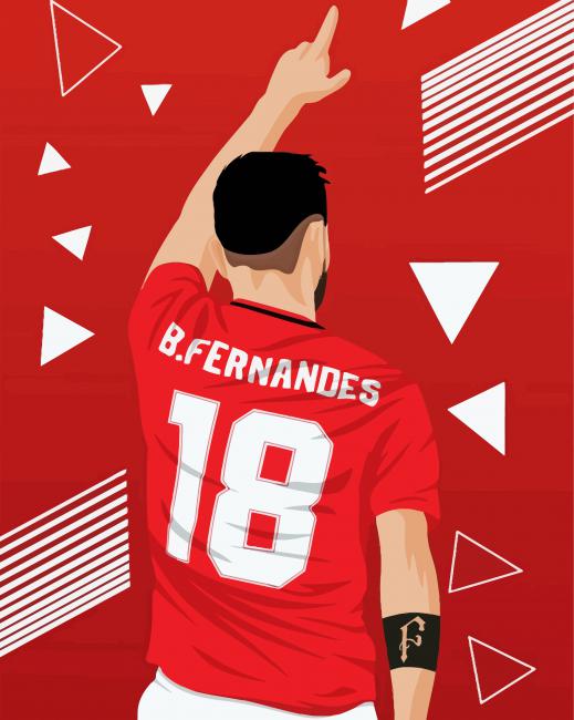 Illustration Bruno Fernandes paint by numbers
