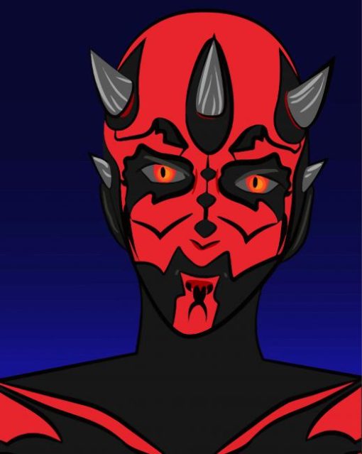 Illustration Darth Maul paint by numbers