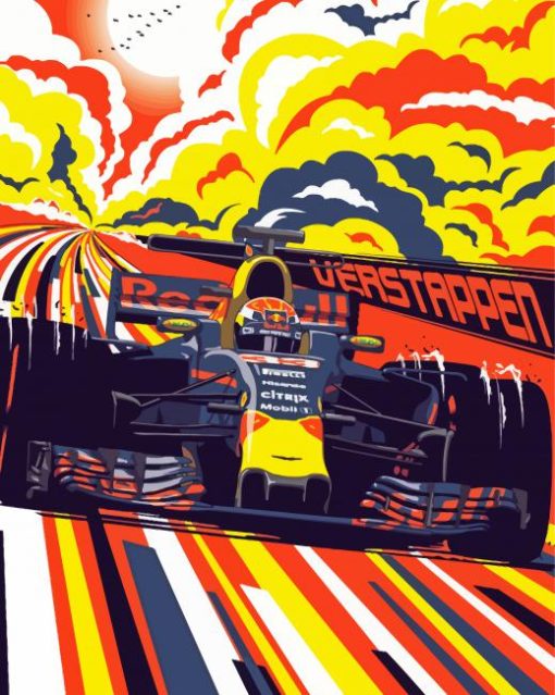 Illustration F1 Racing paint by numbers
