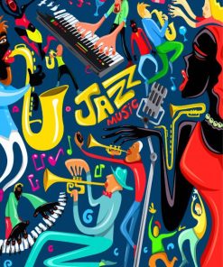 Illustration Jazz Music paint by numbers