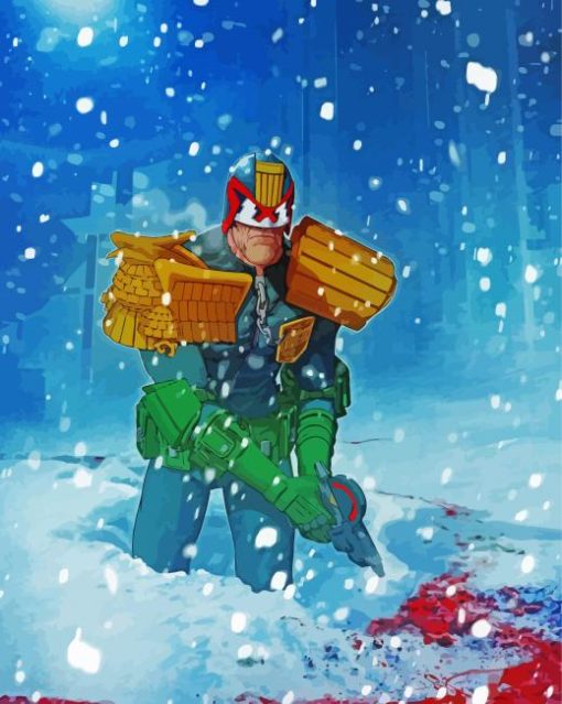 Judge Dredd in Snow paint by numbers