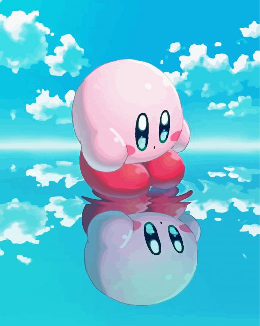 Kirby Water Reflection Paint By Numbers - PaintingByNumbersKit.COM