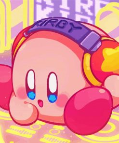 Kirby with Headphones paint by numbers