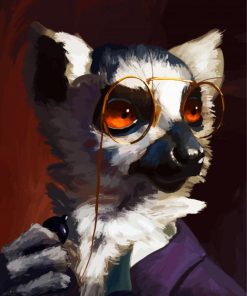 Lemur Wearing Glasses paint by numbers