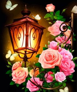 Light Lantern And Roses paint by numbers