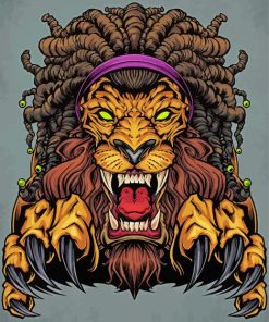Lion With Dreadlocks Paint By Number