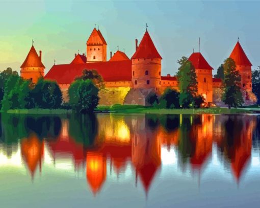 Lithuania Trakai Castle Museum paint by numbers