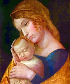 Maria with The Sleeping Child Mantegna Art paint by numbers
