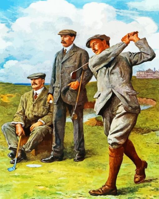 Men Playing Golf paint by numbers