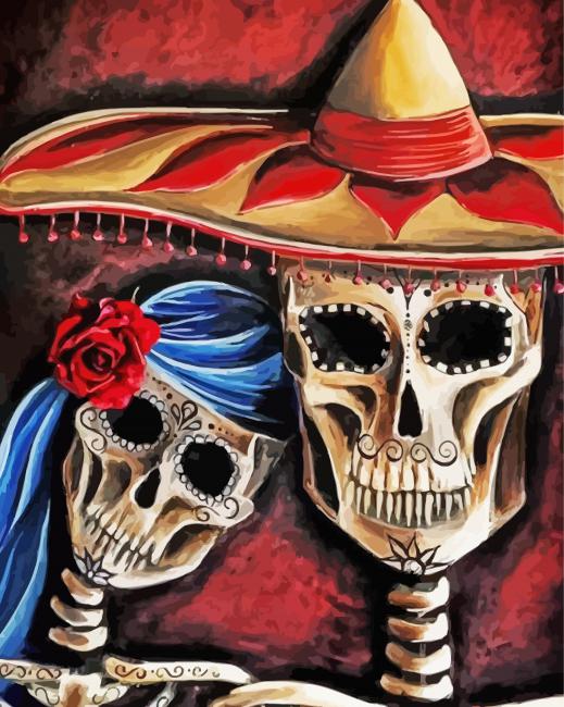 Mexican Skulls paint by numbers