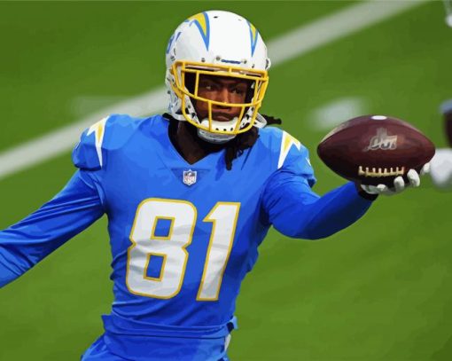 Mike Williams LA Chargers paint by numbers