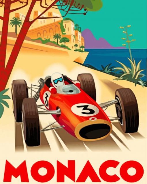 Monaco Race Car paint by numbers
