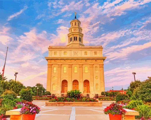 Nauvoo Illinois Temple paint by numbers