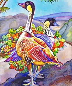 Nene Hawaiian Geese Birds paint by numbers