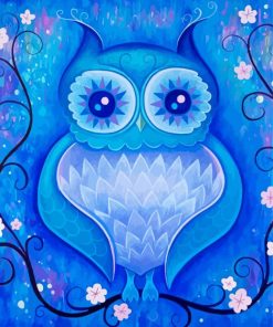 Night Blue Owl paint by numbers