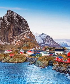 Norway Lofoten Landscape paint by numbers